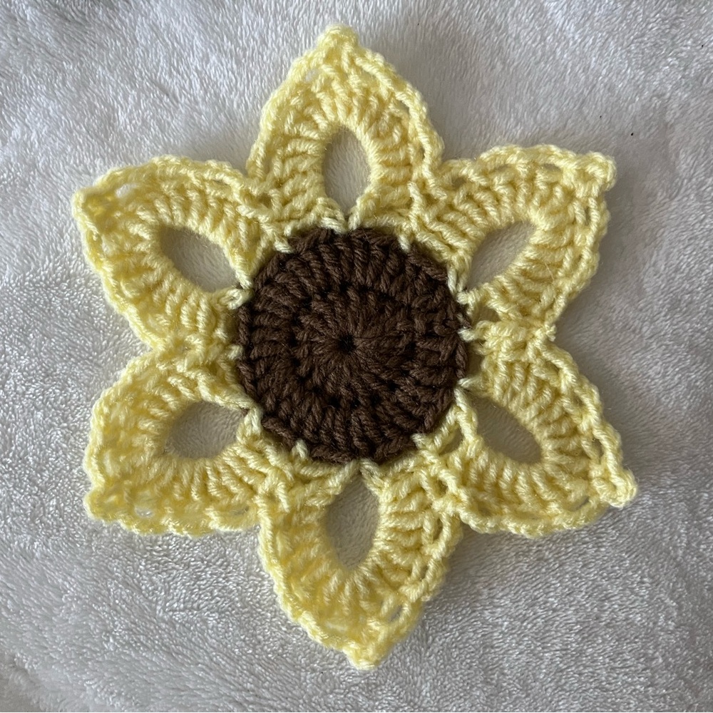 Crochet Sunflower Applique
